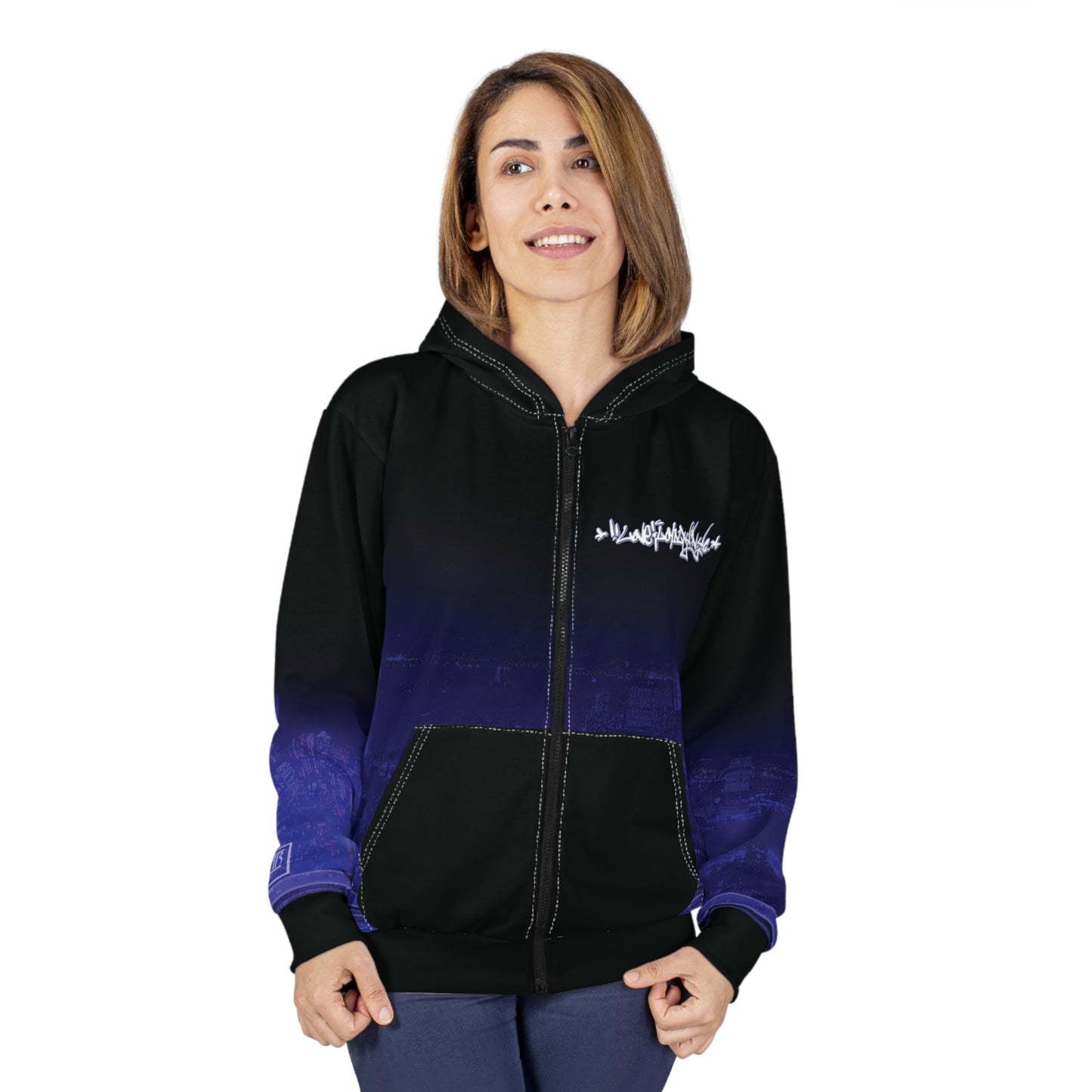 Nightscape Zip Hoodie - Love & Loyalty NYC Graphic Zip-Up Hoodies