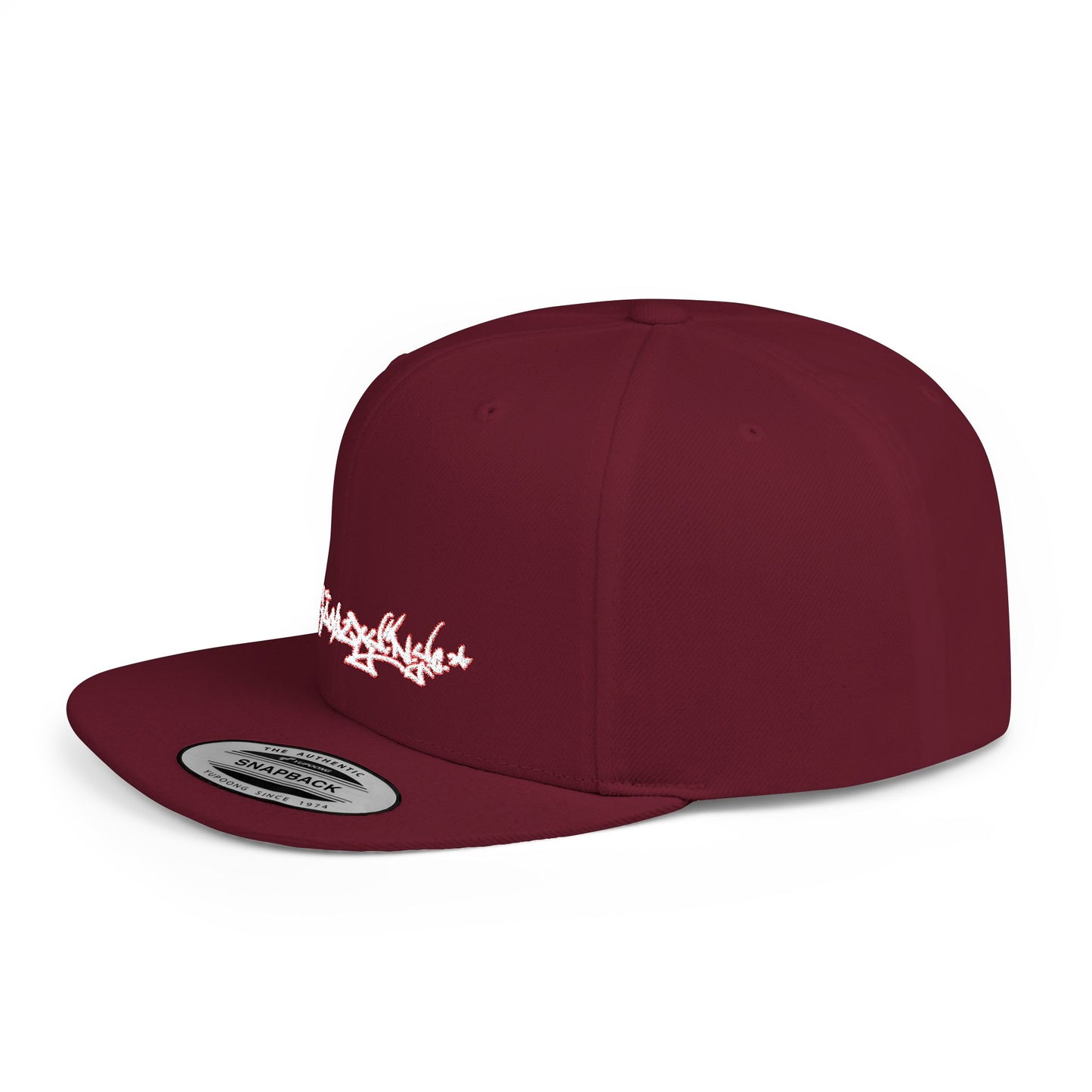 Flat Bill Snapback Hat — Love & Loyalty NYC Graffiti Script Embroidery