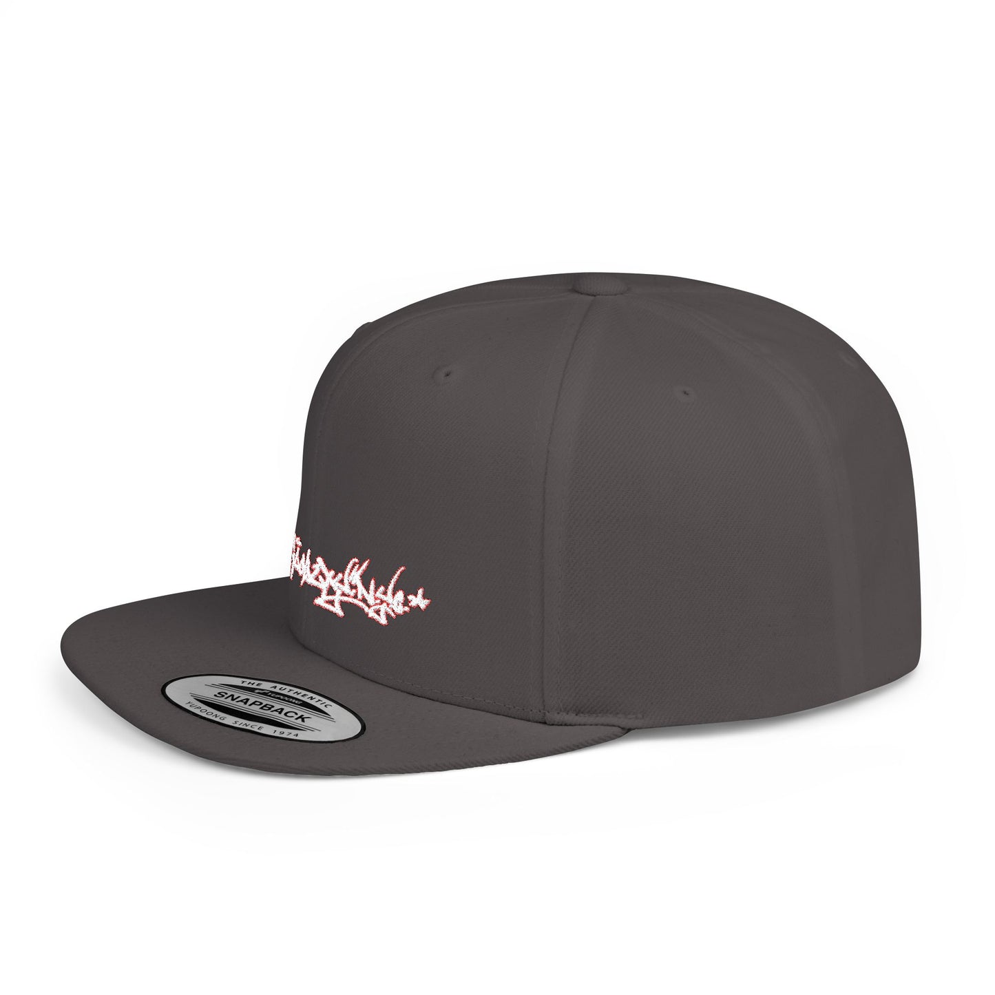 Flat Bill Snapback Hat — Love & Loyalty NYC Graffiti Script Embroidery