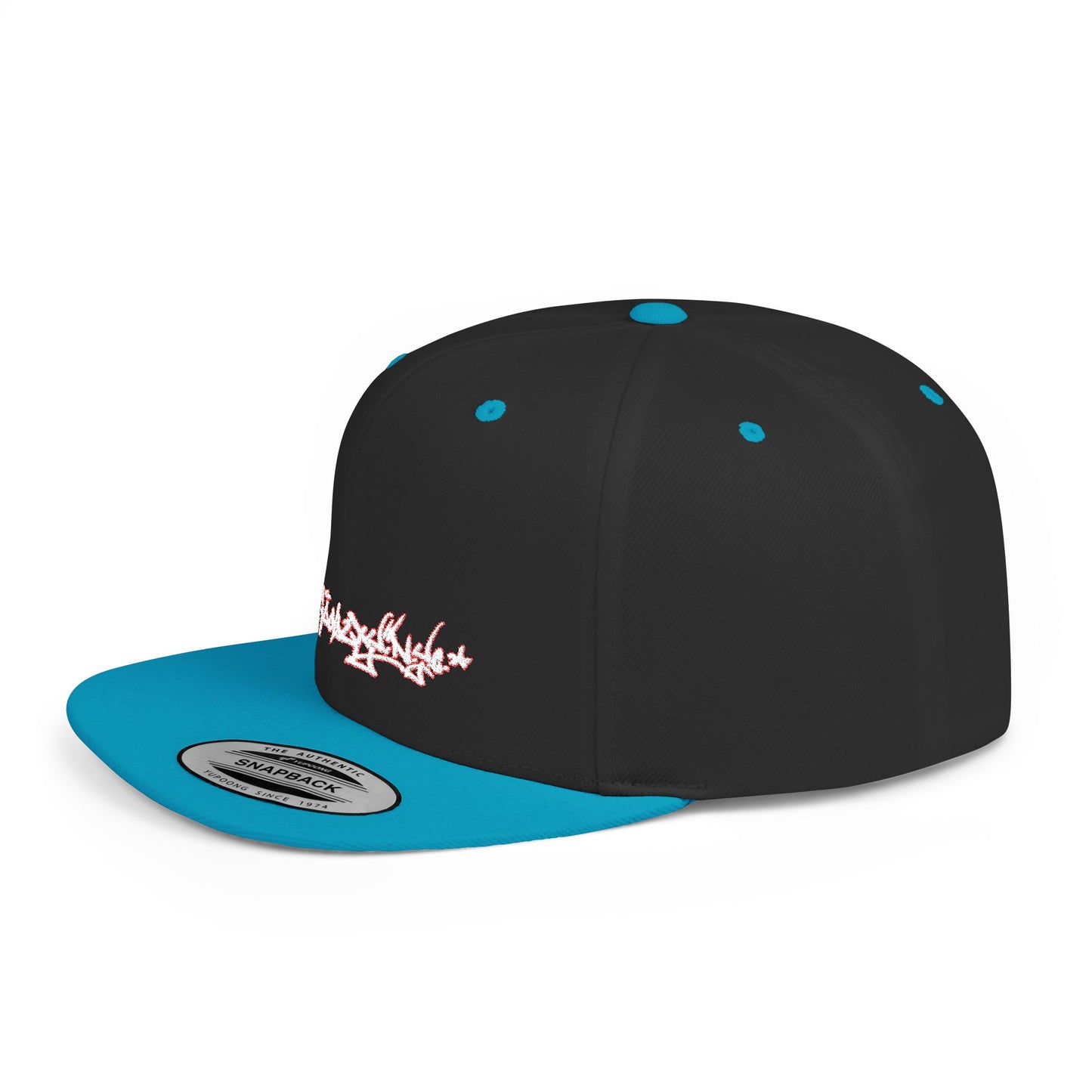 Flat Bill Snapback Hat — Love & Loyalty NYC Graffiti Script Embroidery