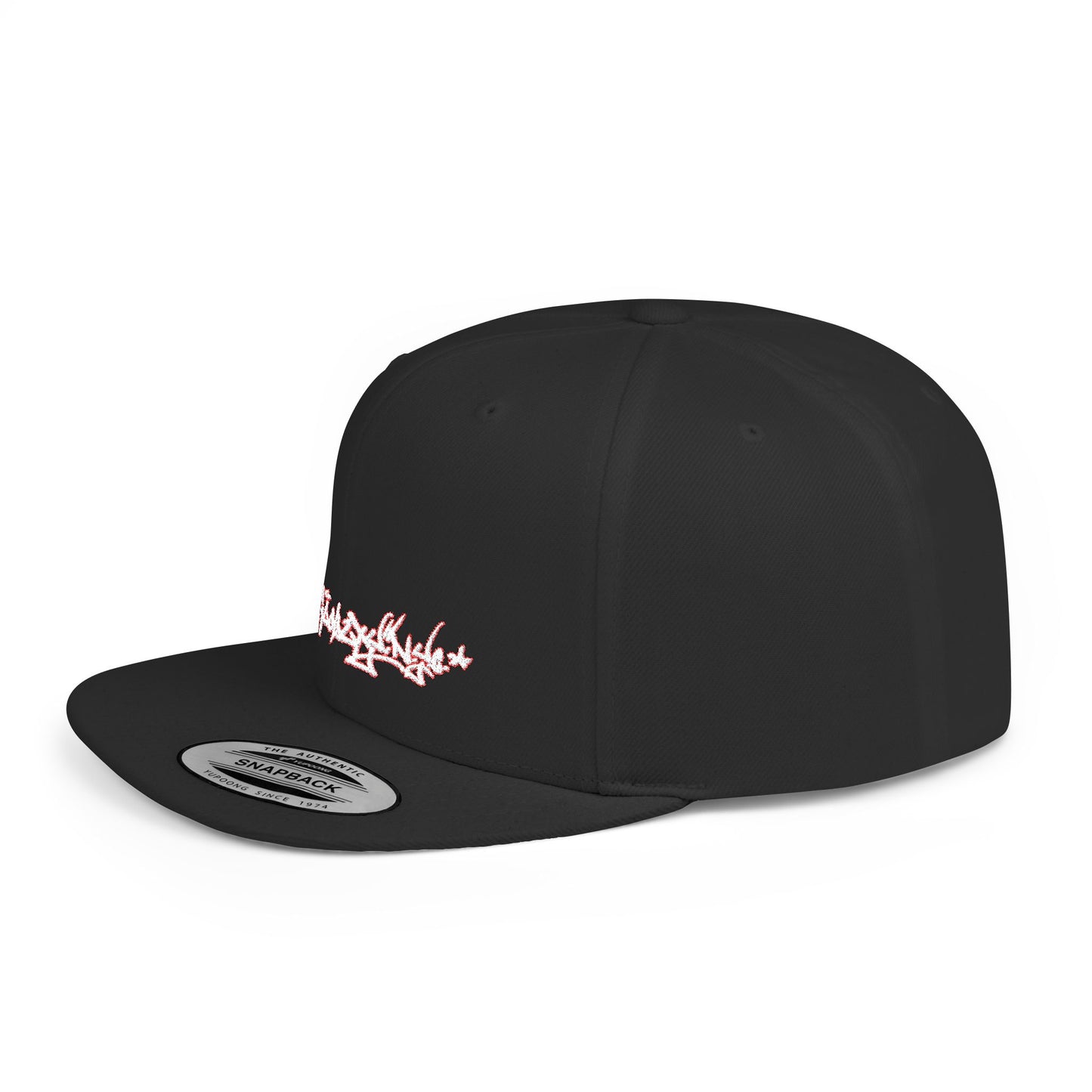 Flat Bill Snapback Hat — Love & Loyalty NYC Graffiti Script Embroidery