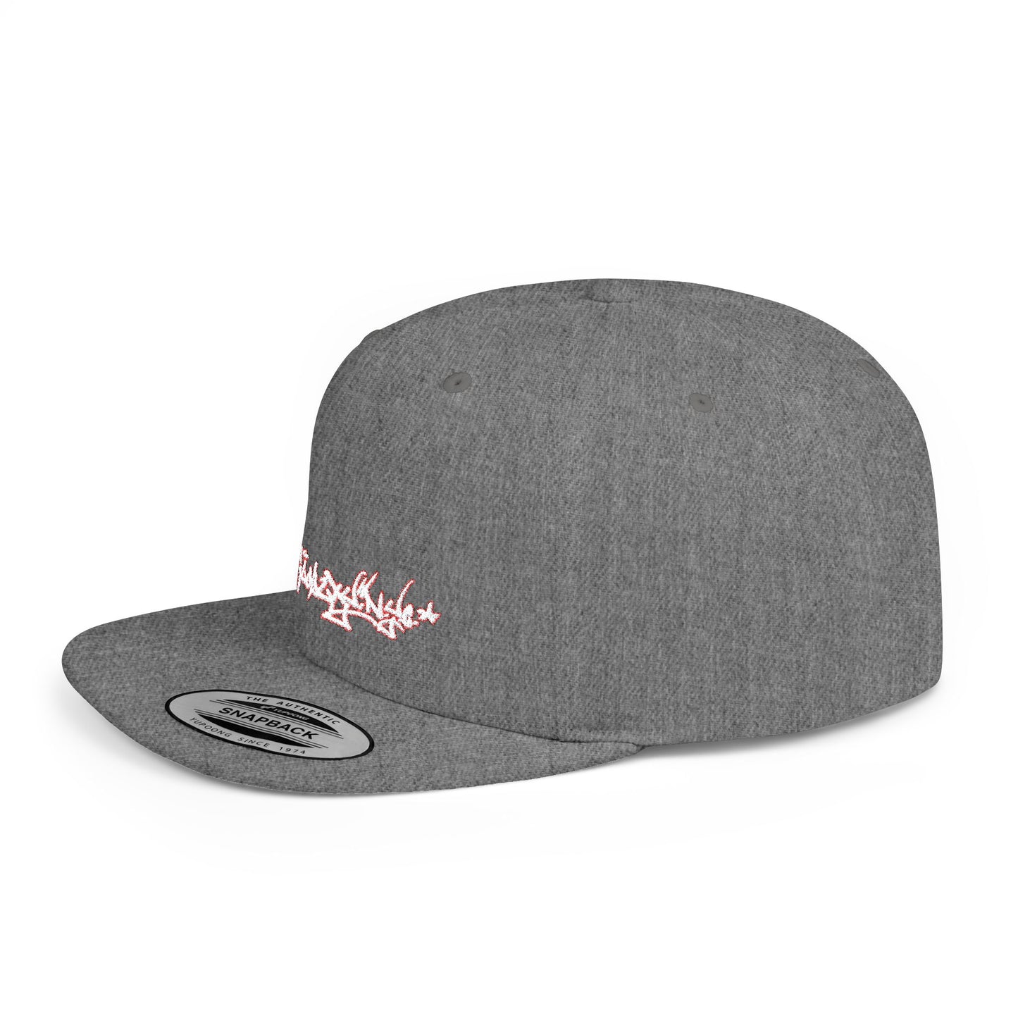 Flat Bill Snapback Hat — Love & Loyalty NYC Graffiti Script Embroidery