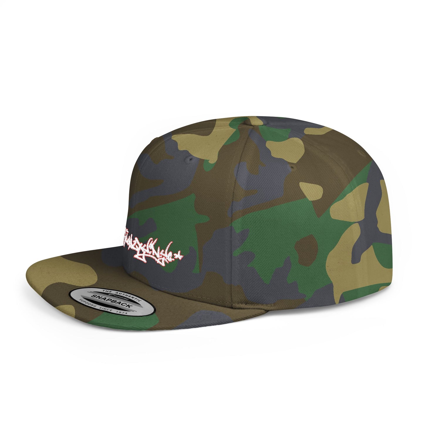Flat Bill Snapback Hat — Love & Loyalty NYC Graffiti Script Embroidery