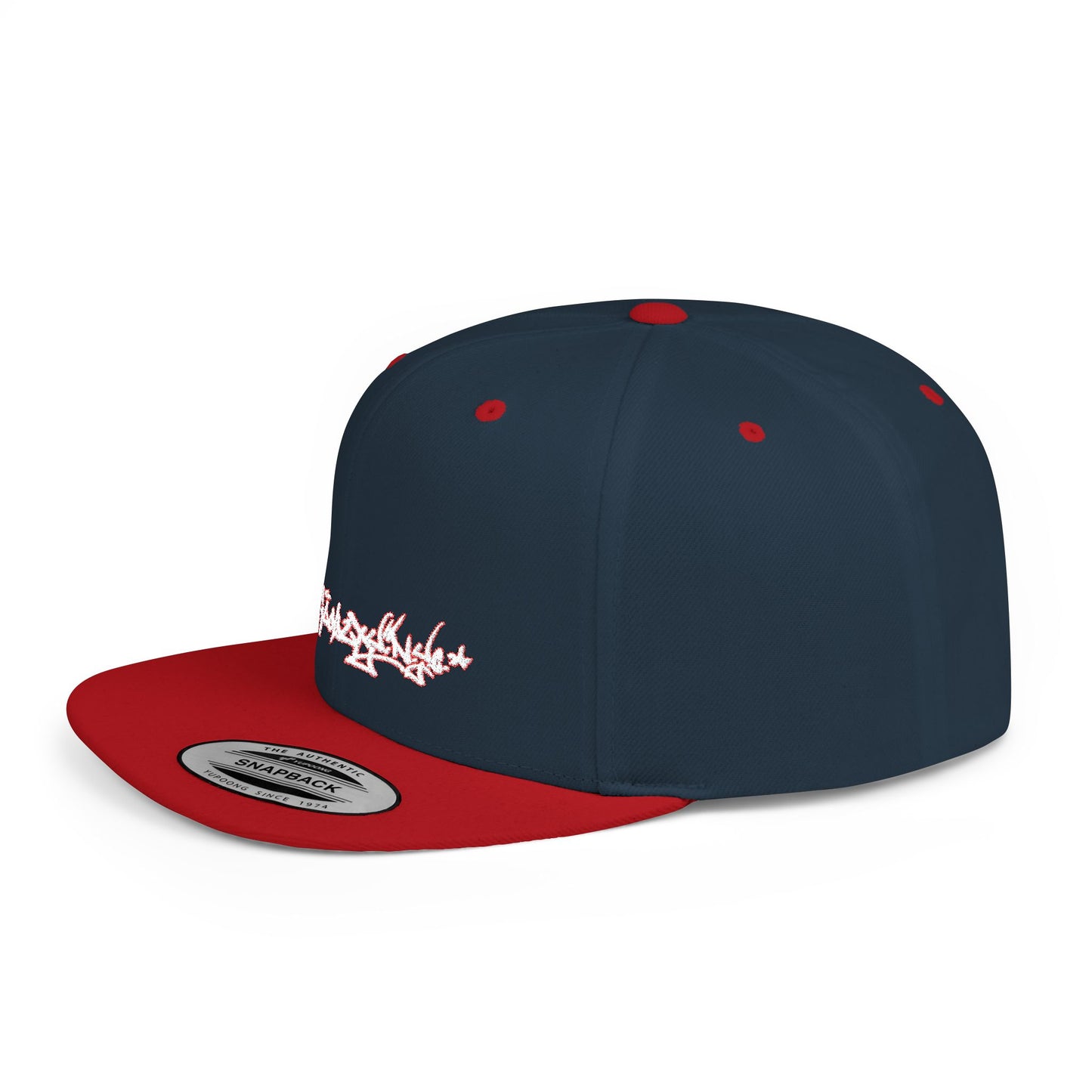 Flat Bill Snapback Hat — Love & Loyalty NYC Graffiti Script Embroidery