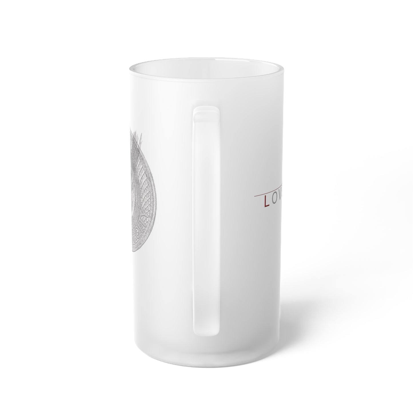 Love & Loyalty Frosted Glass Beer Mug