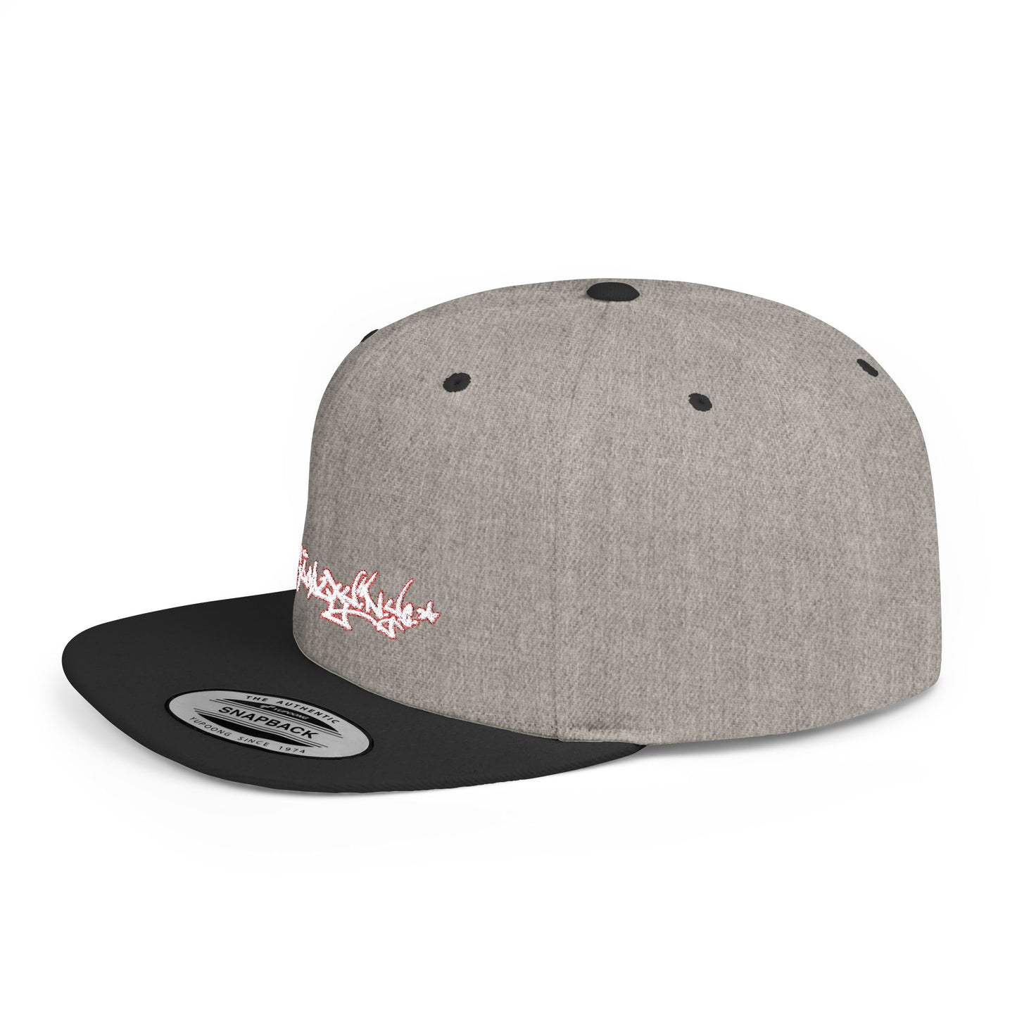 Flat Bill Snapback Hat — Love & Loyalty NYC Graffiti Script Embroidery