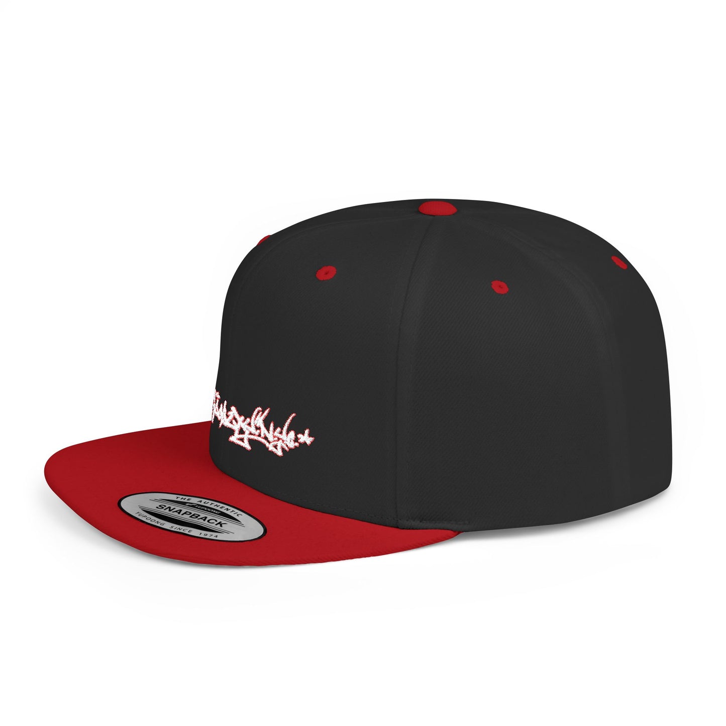 Flat Bill Snapback Hat — Love & Loyalty NYC Graffiti Script Embroidery