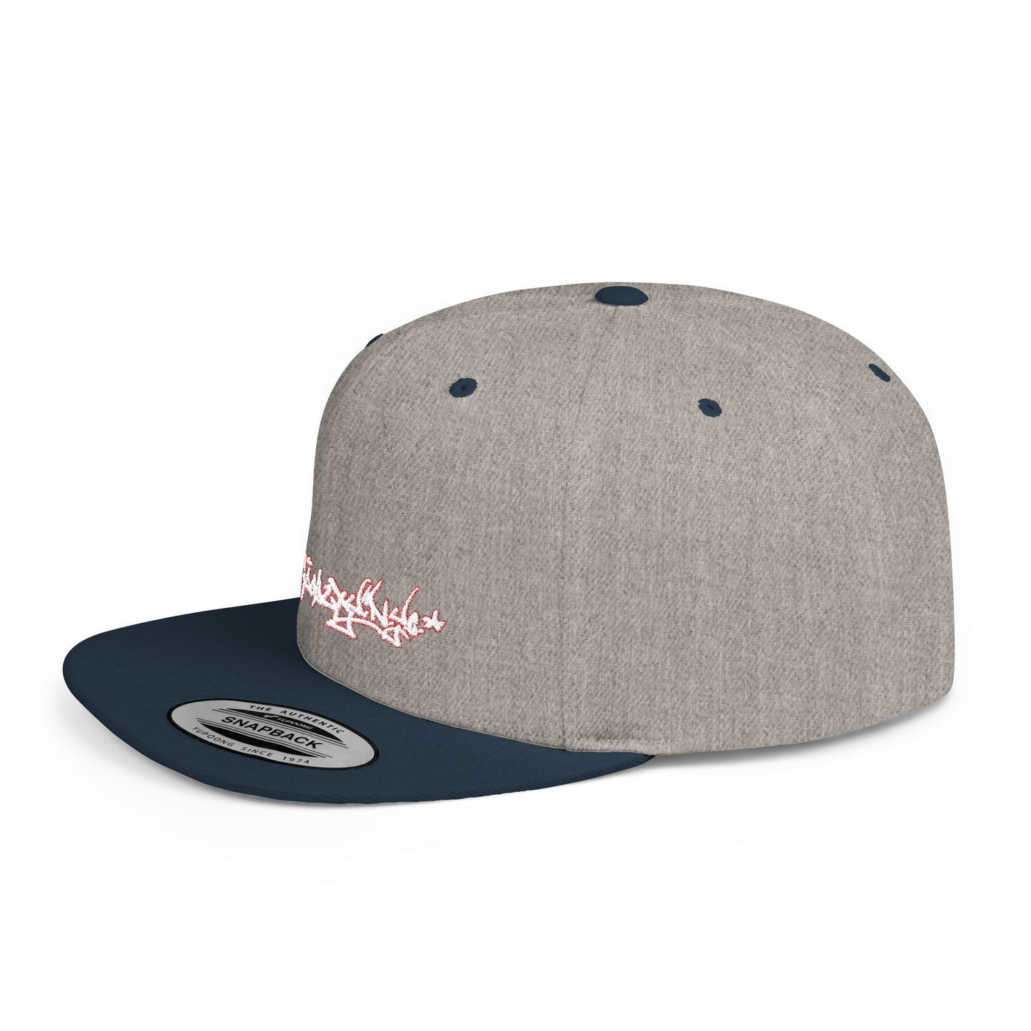 Flat Bill Snapback Hat — Love & Loyalty NYC Graffiti Script Embroidery