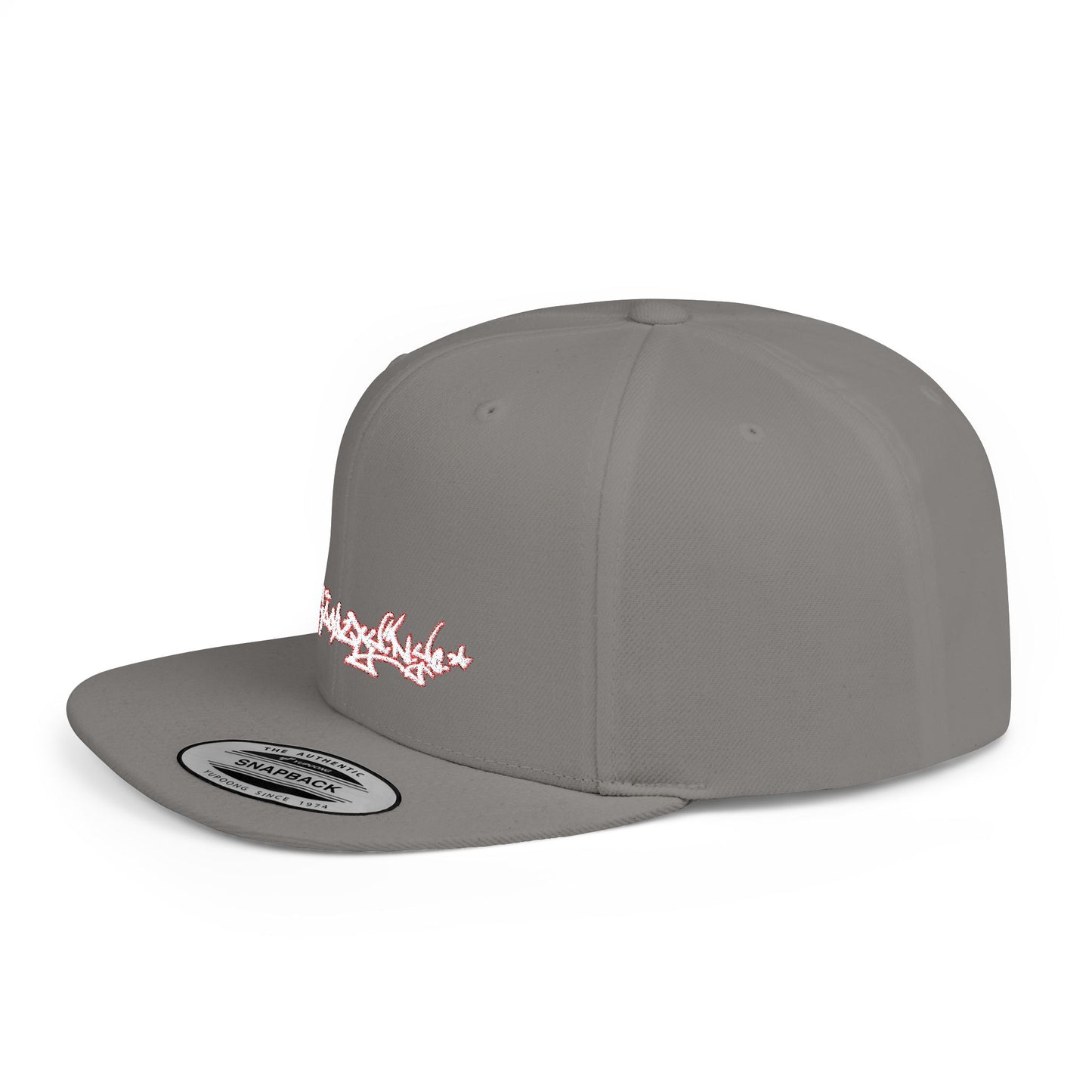 Flat Bill Snapback Hat — Love & Loyalty NYC Graffiti Script Embroidery