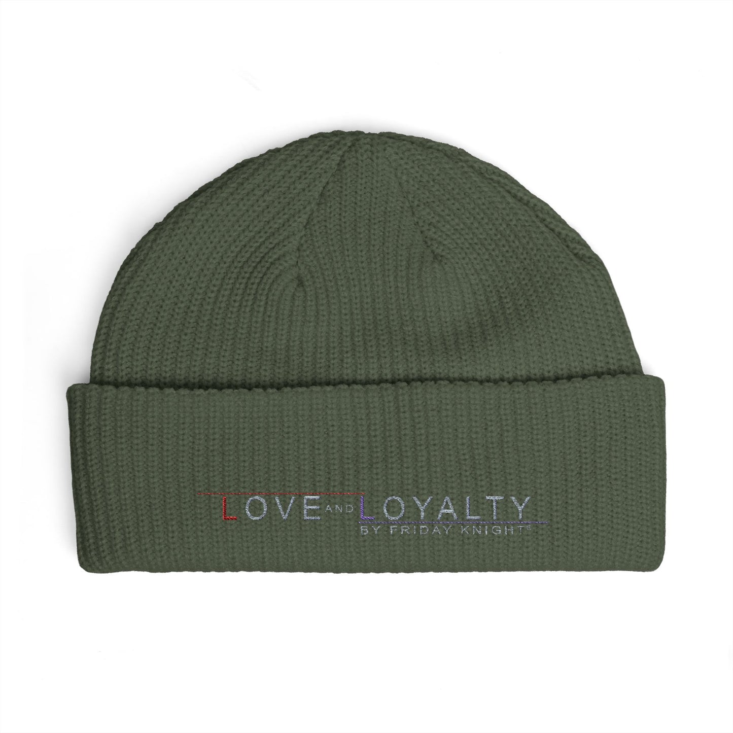 Love & Loyalty Cuff Beanie — Embroidered  Knit Hat