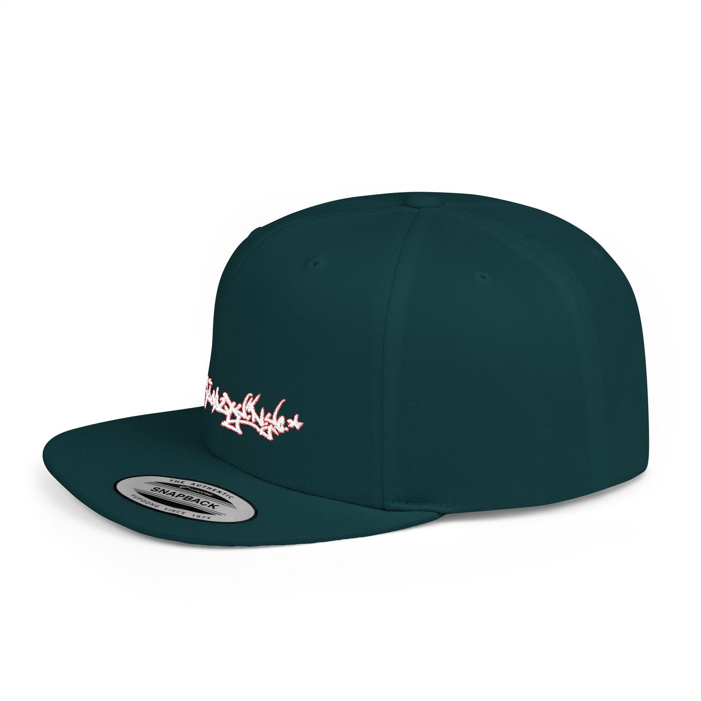 Flat Bill Snapback Hat — Love & Loyalty NYC Graffiti Script Embroidery