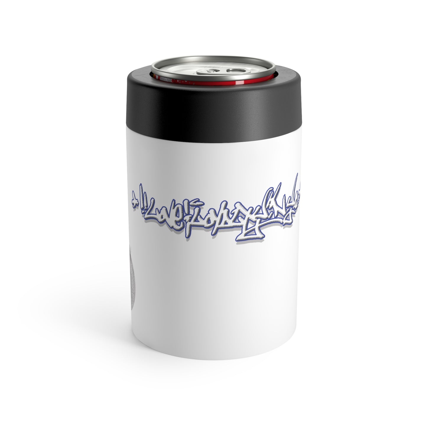 L&L Can Holder — White Insulated Slim Can Cooler -Love & Loyalty NYC Graffiti Script Designs