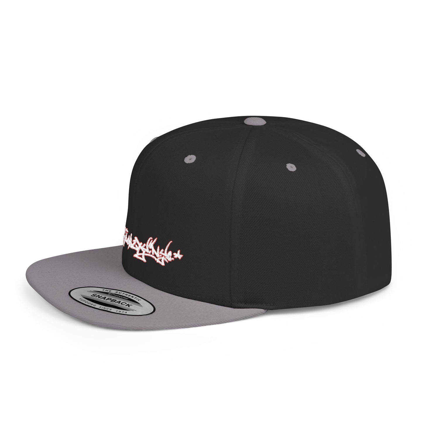Flat Bill Snapback Hat — Love & Loyalty NYC Graffiti Script Embroidery