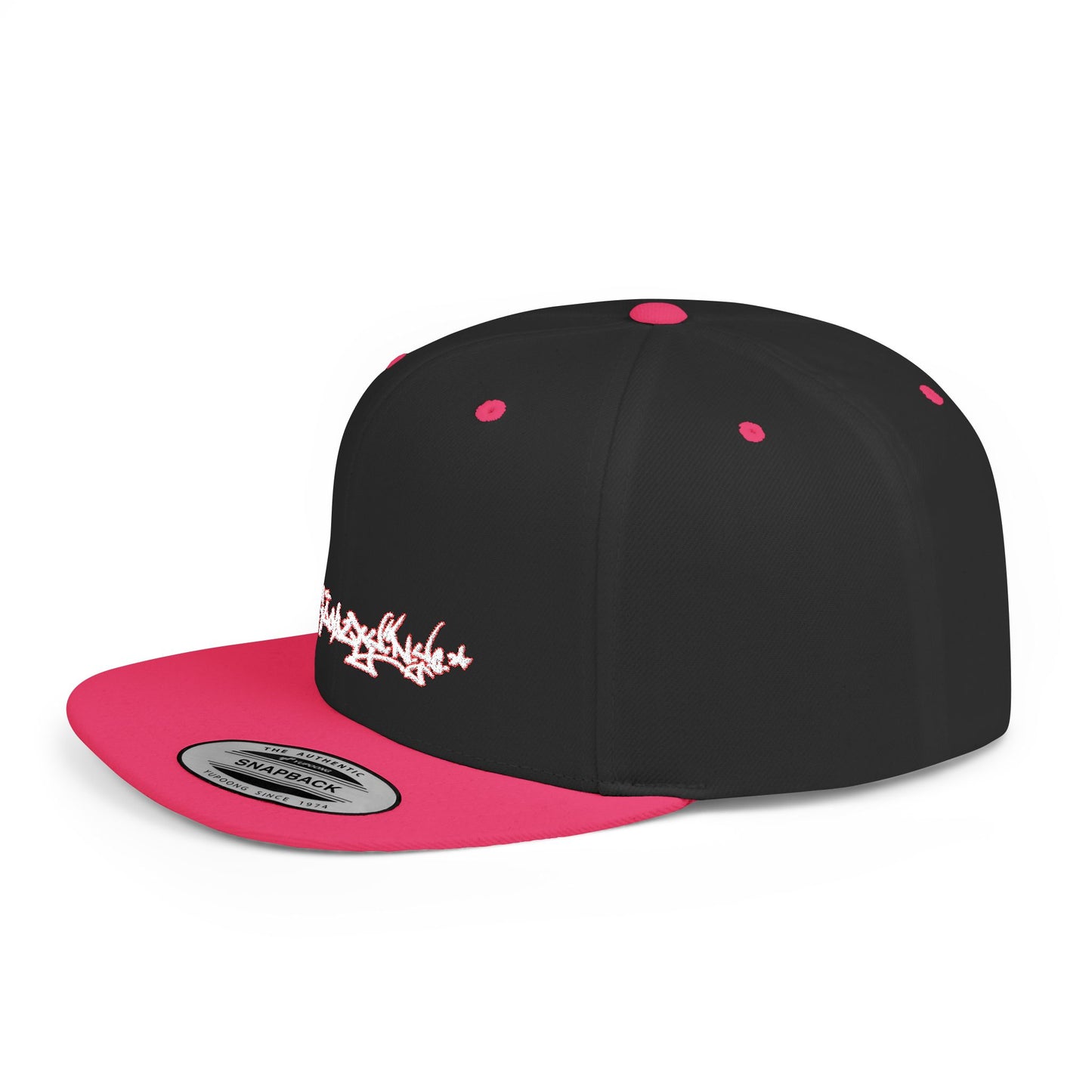 Flat Bill Snapback Hat — Love & Loyalty NYC Graffiti Script Embroidery